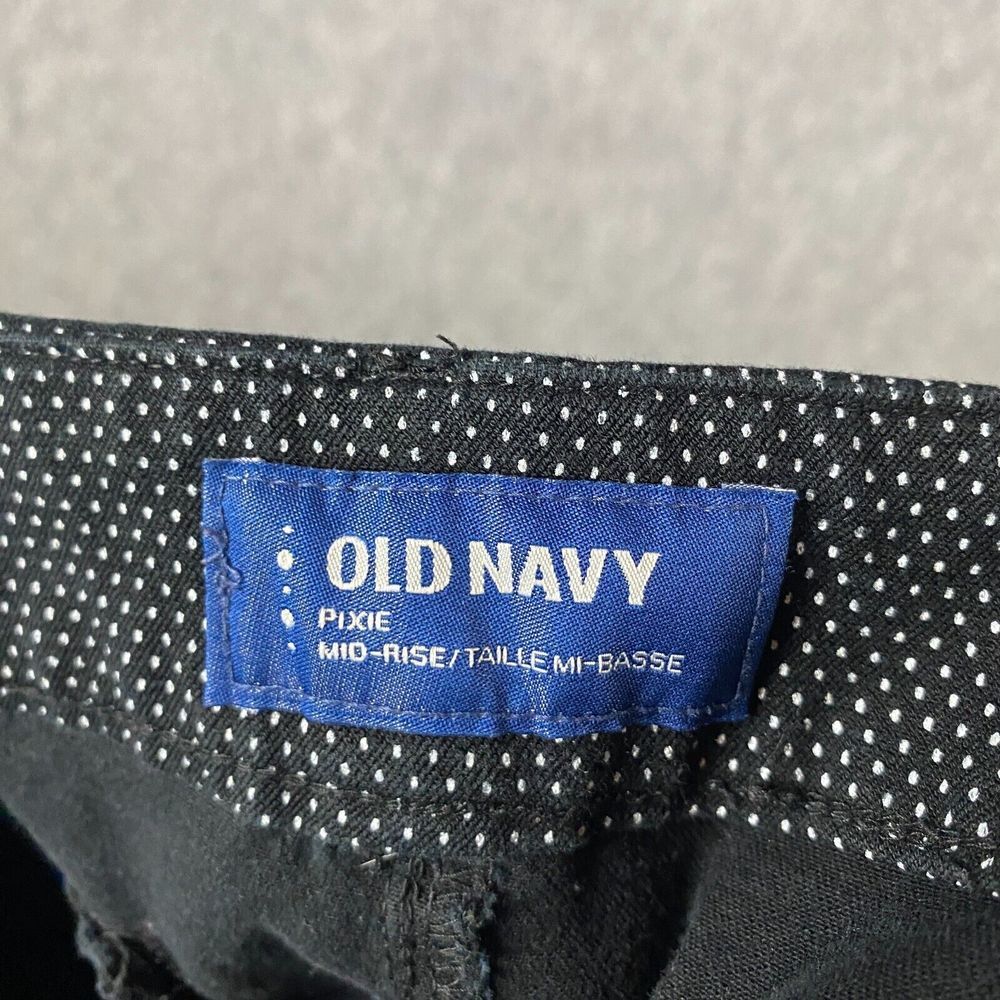 Old Navy Pants Women's Size 10 Regular Pixie Mid Rise Stretch Polka Dots Cotton - Picture 8 of 9